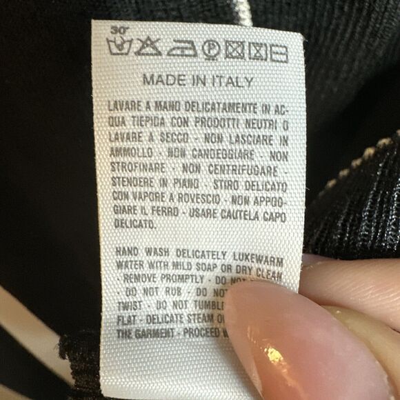 LOVE SEX MONEY Italy VINTAGE 90s Sweater Black Minimalist Stretch Top Sheer M - Picture 12 of 13